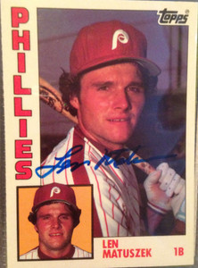 Len Matuszek Autographed 1984 Topps Tiffany #275