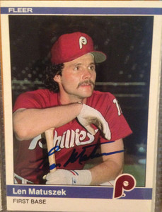 Len Matuszek Autographed 1984 Fleer #41