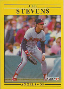 1991 Fleer #327 Lee Stevens VG California Angels 