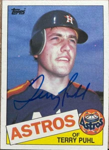 Terry Puhl Autographed 1985 Topps #613 Houston Astros Card
