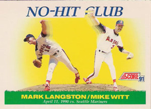 1991 Score #699 Mark Langston/Mike Witt VG California Angels 