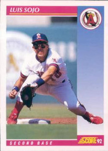 1992 Score #127 Luis Sojo VG  California Angels 