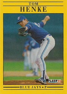 1992 Stadium Club #819 Tom Henke VG Toronto Blue Jays - Under the