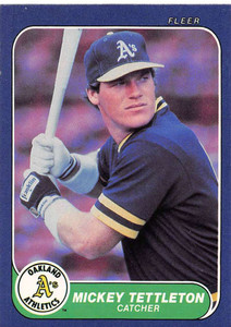 1986 Fleer #432 Mickey Tettleton VG RC Rookie Oakland Athletics 