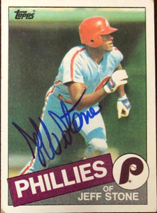 Jeff Stone Autographed 1985 Topps #476 Philadelphia Phillies Card
