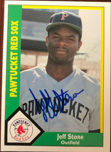 Jeff Stone Autographed 1990 Pawtucket Red Sox CMC #22
