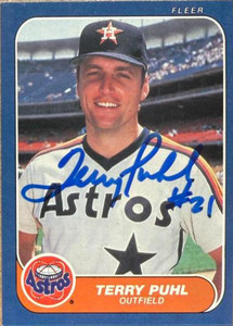 Terry Puhl Autographed 1986 Fleer #308
