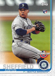 2019 Topps Opening Day #88 Justus Sheffield NM-MT RC Rookie Seattle Mariners 