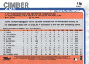 2019 Topps #550 Adam Cimber NM-MT RC Rookie Cleveland Indians 