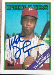 Milt Thompson Autographed 1988 Topps #298
