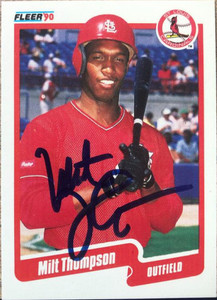Milt Thompson Autographed 1990 Fleer #262
