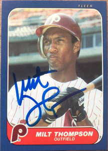 Milt Thompson Autographed 1986 Fleer Update #U-114