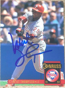 Milt Thompson Autographed 1994 Donruss #301