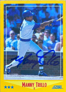 SOLD 2041 Manny Trillo Autographed 1988 Score #524