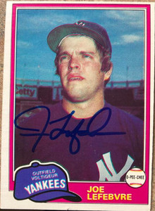 Joe Lefebvre Autographed 1981 O-Pee-Chee #103 Rookie Card Joe Lefebvre Autographed 1981 O-Pee-Chee #103 Rookie Card