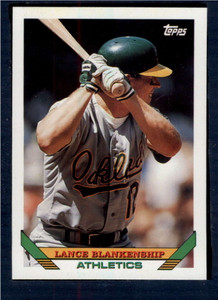 1993 Topps #548 Lance Blankenship VG Oakland Athletics 