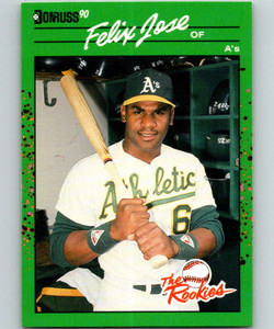 1990 Donruss Rookies #5 Felix Jose VG Oakland Athletics 