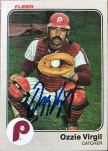 Ozzie Virgil Autographed 1983 Fleer #175 Philadelphia Phillies Card