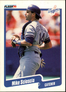 1990 Fleer #407 Mike Scioscia VG Los Angeles Dodgers 