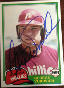 George Vukovich Autographed 1981 Topps #598