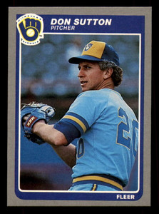 1985 Fleer #598 Don Sutton VG Milwaukee Brewers 