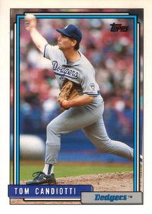 1992 Topps Traded #20T Tom Candiotti VG Los Angeles Dodgers 