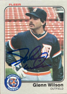 Glenn Wilson Autographed 1983 Fleer #350 Detroit Tigers Card