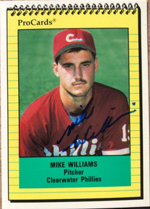 Mike Williams Autographed 1991 Pro Cards #1623