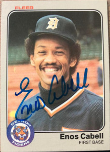 Enos Cabell Autographed 1983 Fleer #328