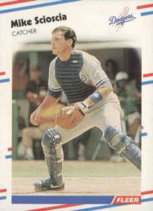 1988 Fleer #524 Mike Scioscia VG Los Angeles Dodgers 
