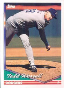 1994 Topps #611 Todd Worrell VG Los Angeles Dodgers 