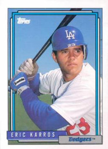 1996 Topps #196 Eric Karros VG Los Angeles Dodgers - Under the Radar Sports