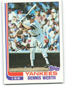 1982 Topps #154 Dennis Werth VG New York Yankees 