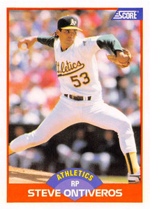 1989 Score #337 Steve Ontiveros VG Oakland Athletics 