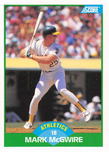 1989 Score #3 Mark McGwire VG Oakland Athletics 
