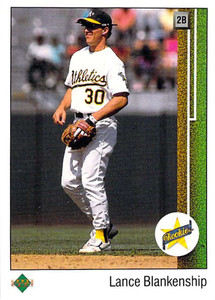 1989 Upper Deck #15 Lance Blankenship VG RC Rookie Oakland Athletics 