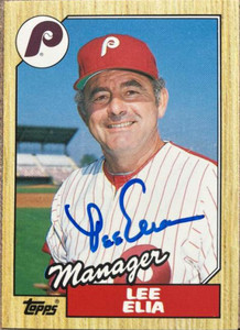 Lee Elia Autographed 1987 Topps Traded #32T Philadelphia Phillies Card