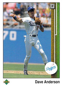 1989 Upper Deck #89 Dave Anderson VG Los Angeles Dodgers 