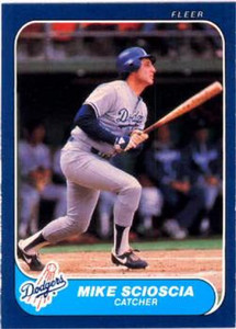 1986 Fleer #144 Mike Scioscia VG Los Angeles Dodgers 