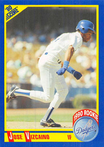 1990 Score #613 Jose Vizcaino VG RC Rookie Los Angeles Dodgers 