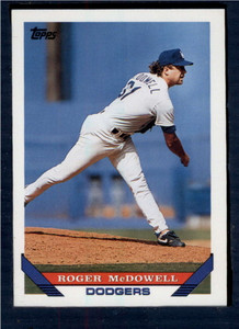 1993 Topps #39 Roger McDowell VG Los Angeles Dodgers 