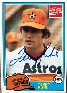 Terry Puhl Autographed 1981 Topps Coca-Cola Houston Astros #7