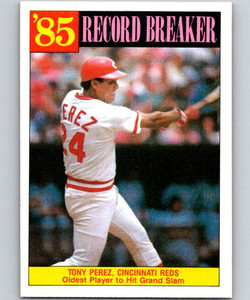 1986 Topps #205 Tony Perez RB VG Cincinnati Reds 