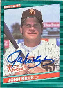 John Kruk Autographed 1986 Donruss The Rookies #42 San Diego Padres Card