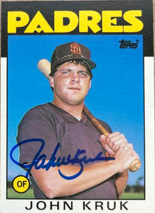 John Kruk Autographed 1986 Topps Traded #56T San Diego Padres Card