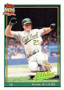 1991 Topps #270 Mark McGwire VG Oakland Athletics 