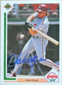 John Kruk Autographed 1991 Upper Deck #199