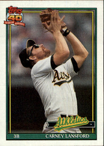 1991 Topps #502 Carney Lansford VG Oakland Athletics 