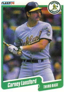 1990 Fleer #14 Carney Lansford VG Oakland Athletics 