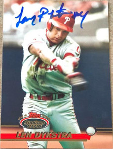 Lenny Dykstra Autographed 1993 Stadium Club #477